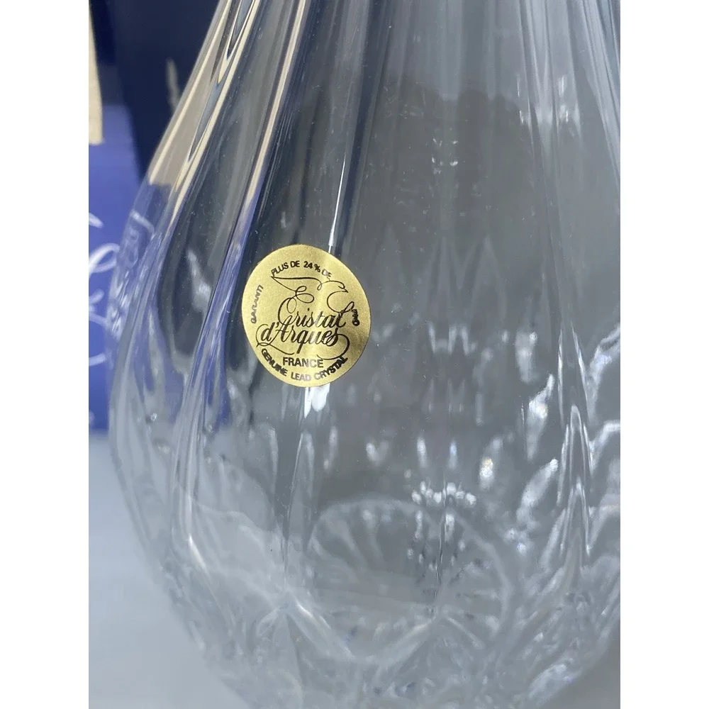 Cristal D' Arques Bretagne 5 Pc Wine Set Decanter & 4 Wine Glasses Lead Cystal